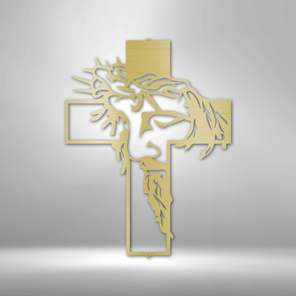 Scripture Sign Christ Cross Steel Sign Laser Cut Powder Coated Home & Office Me